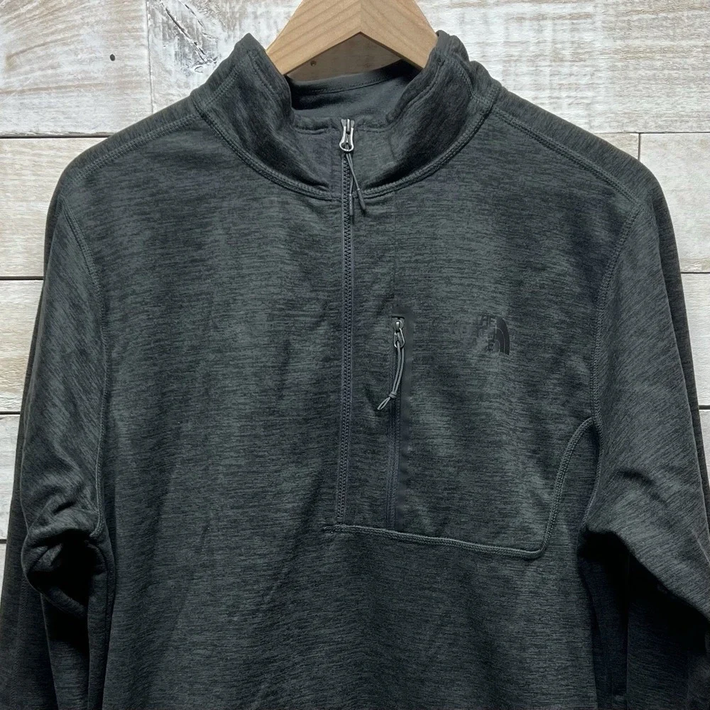 The North Face Sweater‎ Mens Large Gray Fleece Half Zip Pullover Hiking Outdoor